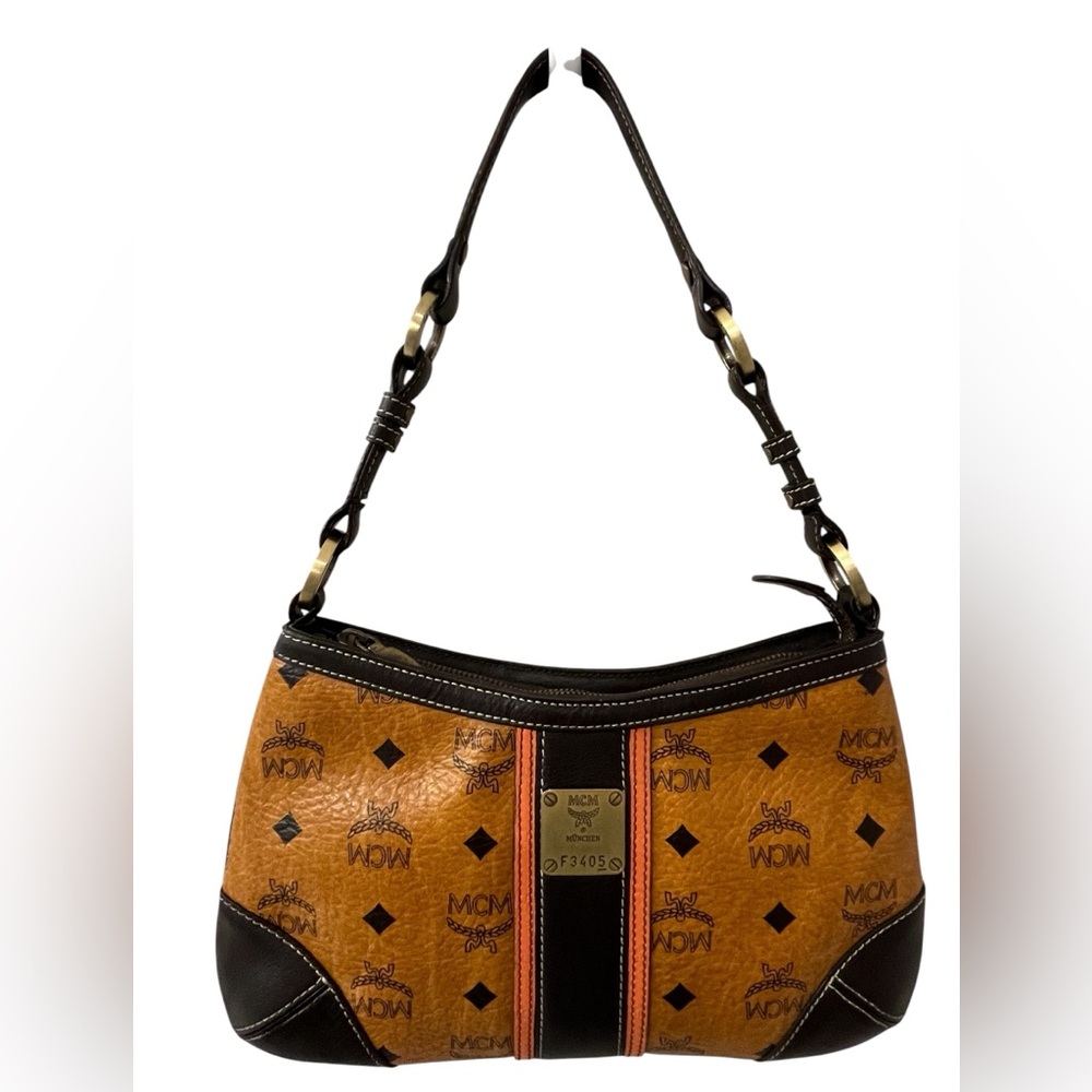 MCM Brown Visetos Shoulder Bag